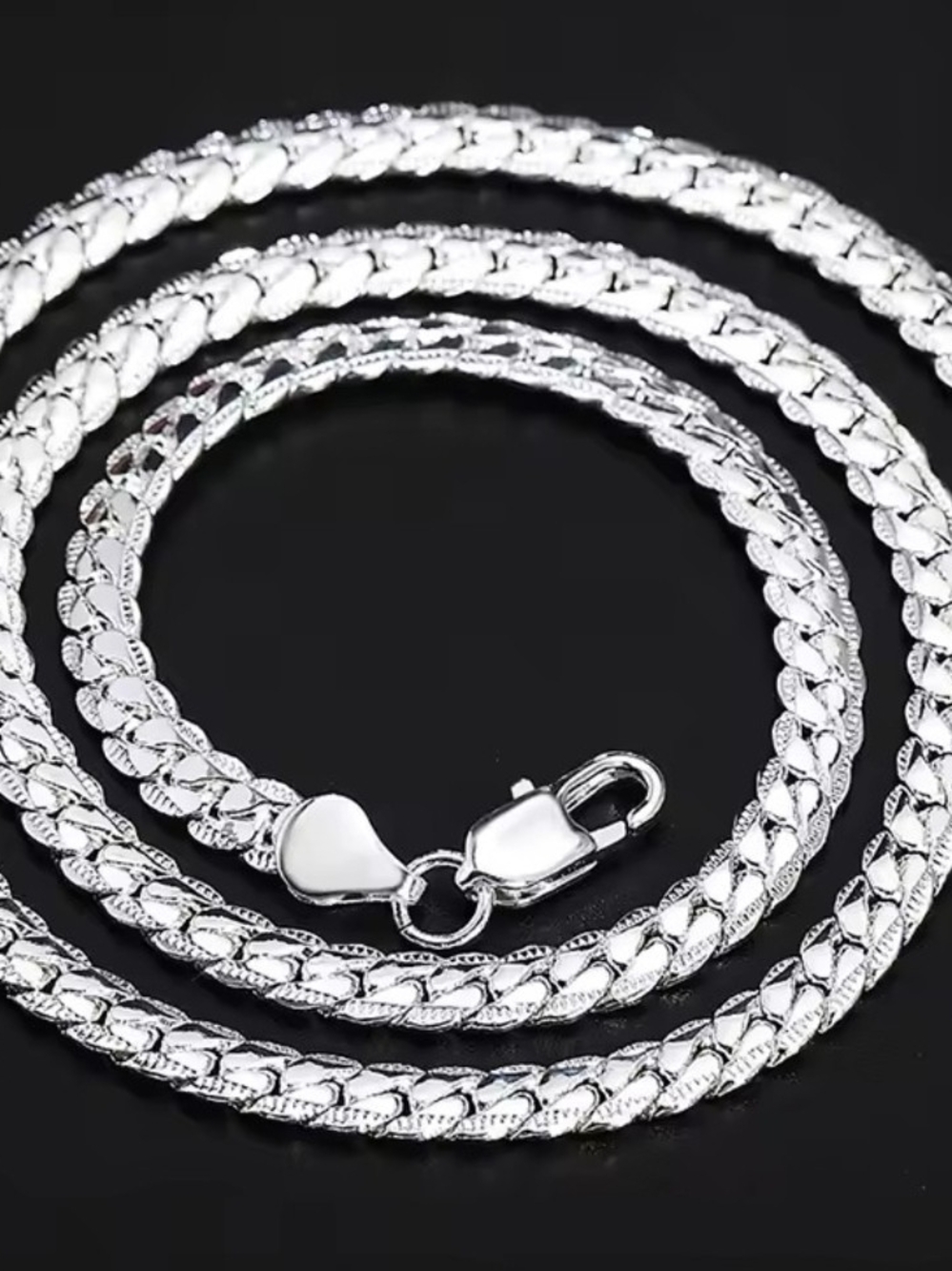 Sterling Silver Rope Chain Necklace - Silver